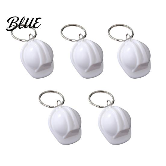 Mini Helmet Keychain 5Pcs Security Keychain Simulated Construction Key Ring Holder Decorative Pendant for Backpacks Handbags Plastic Chain