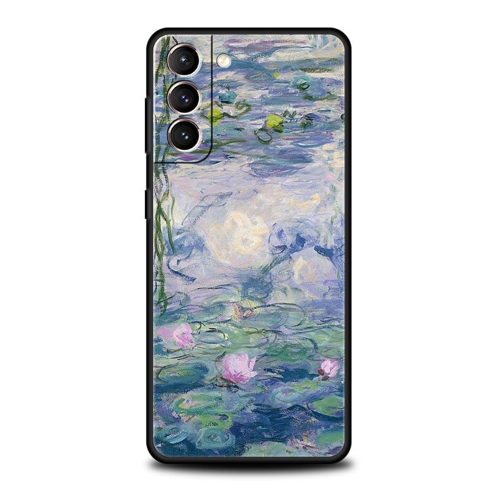 Handyhülle für Samsung Galaxy S24 S23 S22 Ultra S20 S21 FE 5G S10 S9 Plus S10E S8 S7 Edge Weiche Silikonhülle Claude Monet Kunst