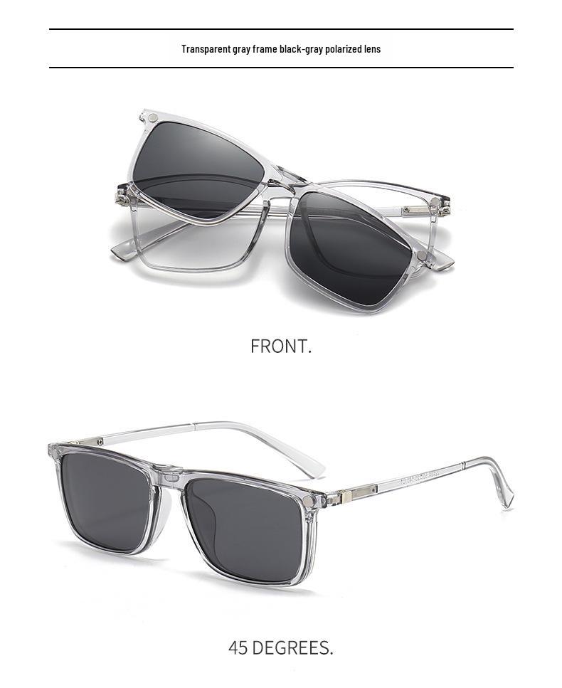 Coolmu Vintage Polarized Sunglasses & Prescription Frames Set for Men & Women - 1 Frame with 5 Colorful Magnetic Clip-ons.