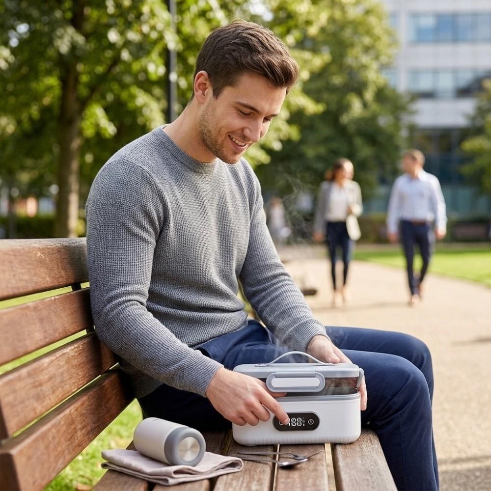 4-speed Temp Wireless Heating Food Container 6-speed Timer Cordless Food Warmer  Students