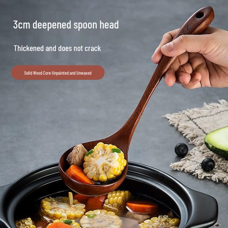 Mei Chu Natural Ebony Wood Kitchen Utensils