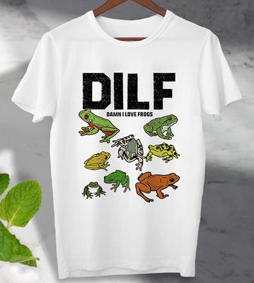 Žabí milovník Dilf Muž Miluji žáby Tričko Meme Top Unisex pánské Dámské Top