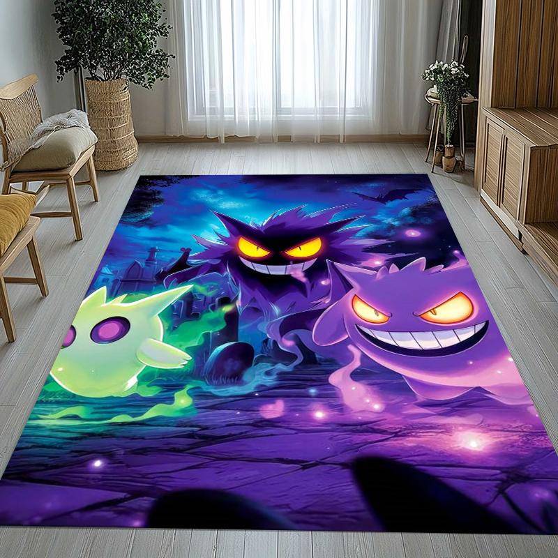 Gengar Pokemon Cartoon Ectoplasma Living Room Non-Slip Area Rug Soft Carpet for Bedroom Kids Playroom Sofa,Home Decor Doormat