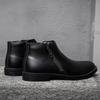 Leather Chelsea Boots Men Shoes Warm Shoes Zipper Cowhide Leather Booties Mens Ankle Boots Fashion Ankle Boots Vintage Brogue
