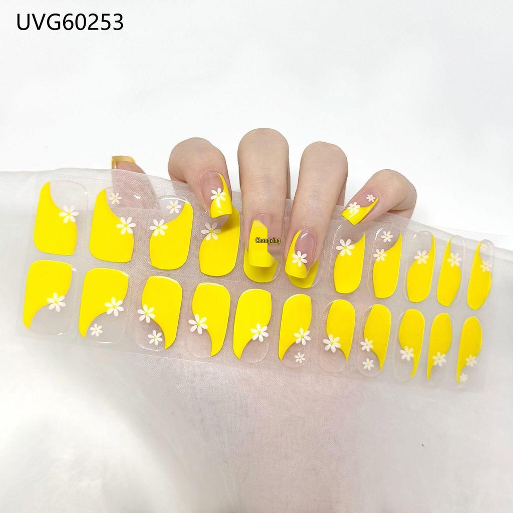 Transparent Nude UV Gel Nail Art Stickers: Semi-Cured, Semi-Baked Manicure Sheets