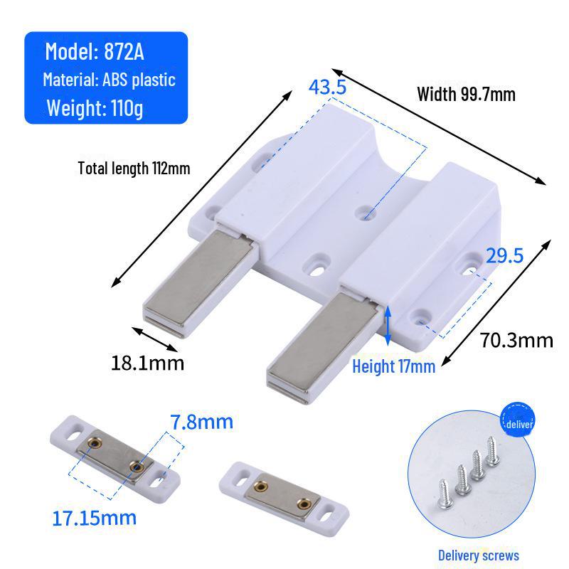 Push-to-Open Cabinet Door Rebounder: Handle-Free, Invisible Self-Bounce Accessory for Wardrobe and Cabinets