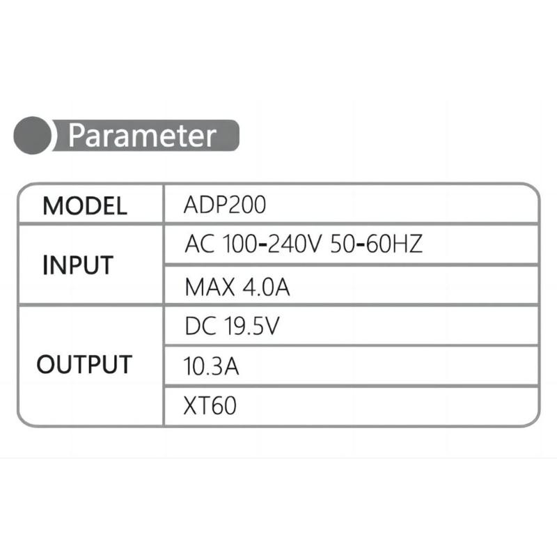 Portable ADP200 200W Power Supply Adapter Efficient Charging Solution AC-DC Adapter for UAVs, Remote Control Drones