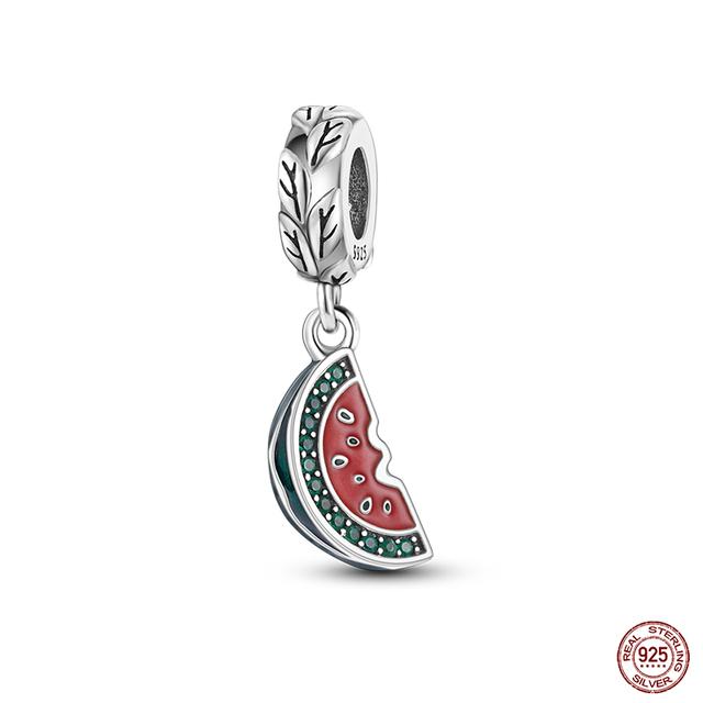 New 925 Sterling Silver Red Color Series Heart Shape Charms Beads Lucky Jewelry Gifts
