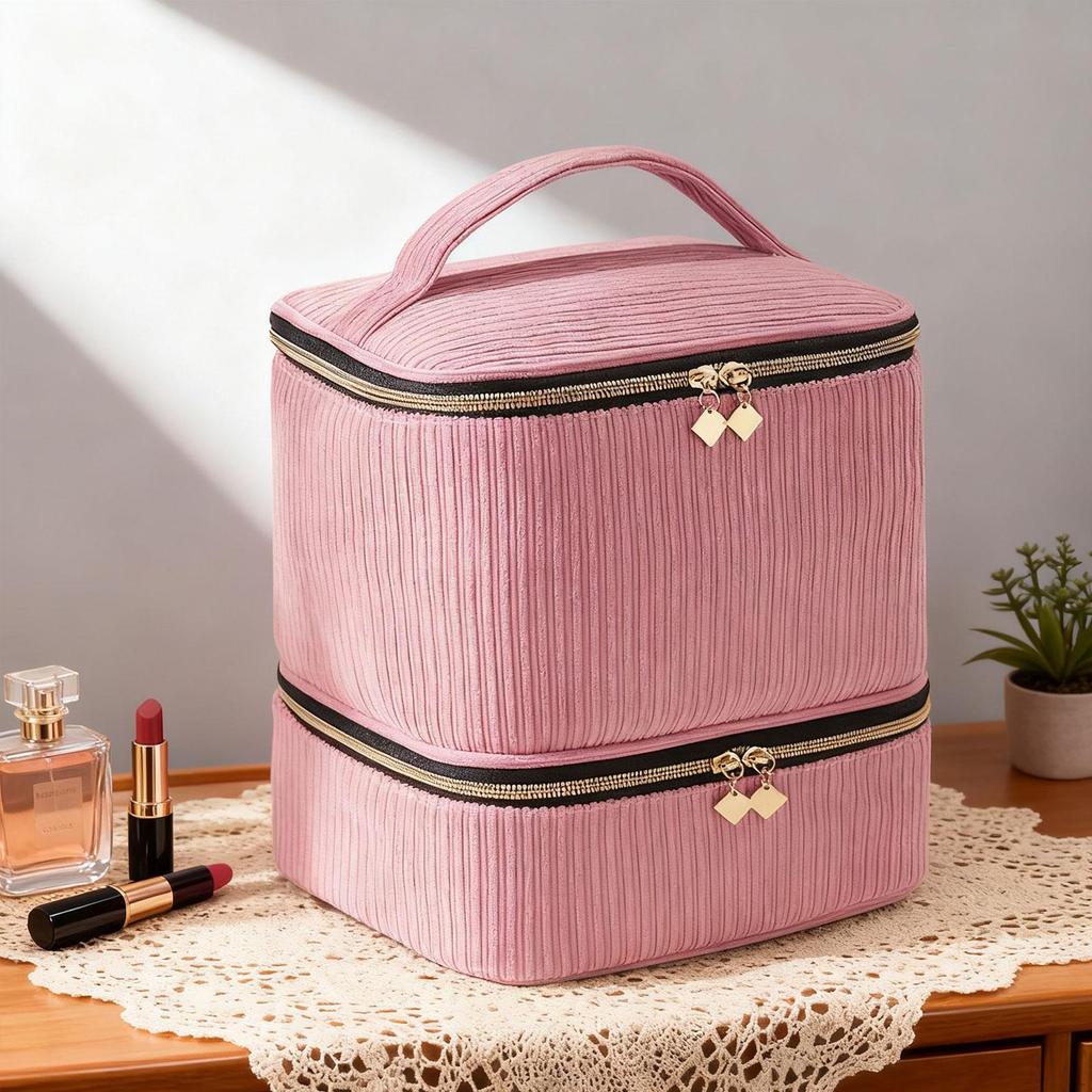 Nail Polish Storage Bag Carrying Case Dustproof Large with Handle Organizer Box for Lipstick Perfume