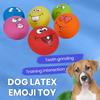 6Pcs Brinquedo para Cachorro Desenho Animado Sorriso Rosto Bola de Cachorro Brinquedo Resistência à Mordida Interativo Látex Brinquedo de Mastigar para Animais de Estimação Suprimentos para Animais de Estimação