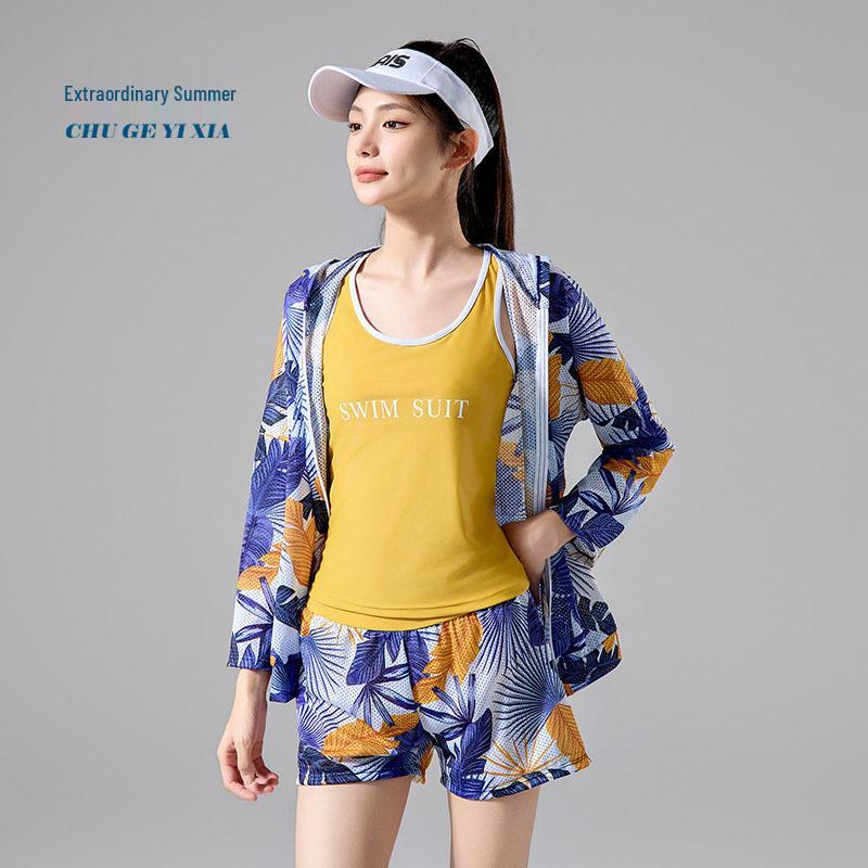 

2025 Women s Sexy Slimming Swimwear: Split Three-Piece Set with High Waist Tummy Control and Sun Protection Cover-up. Plus Sizes Available. 4XL (74-85kg) жёлтый