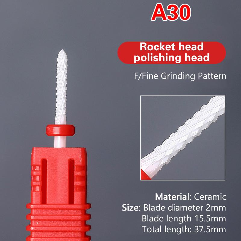 Ceramic Milling Cutter Nail Drill Bit Electric Manicure Pedicure Mill Bits Machine Files Nail Art Tools Equipment