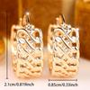 Stylish Gold Color Woven Twisted Hollow Huggie Hoop Earrings Geometric Design for Women Daily