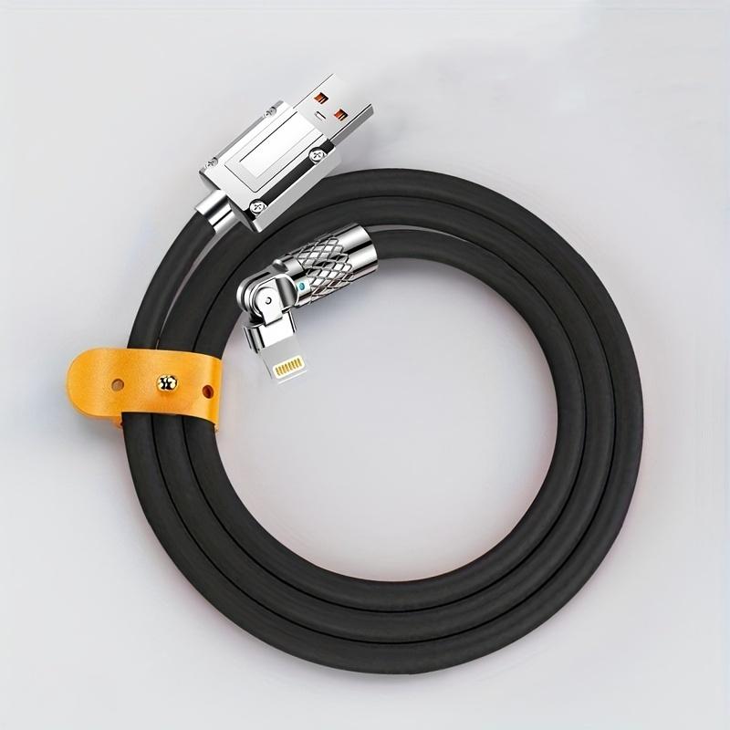 Datenkabel aus Zinklegierung mit 180°-Drehung, 6A Schnelllade-Silikon-USB-Datenkabel