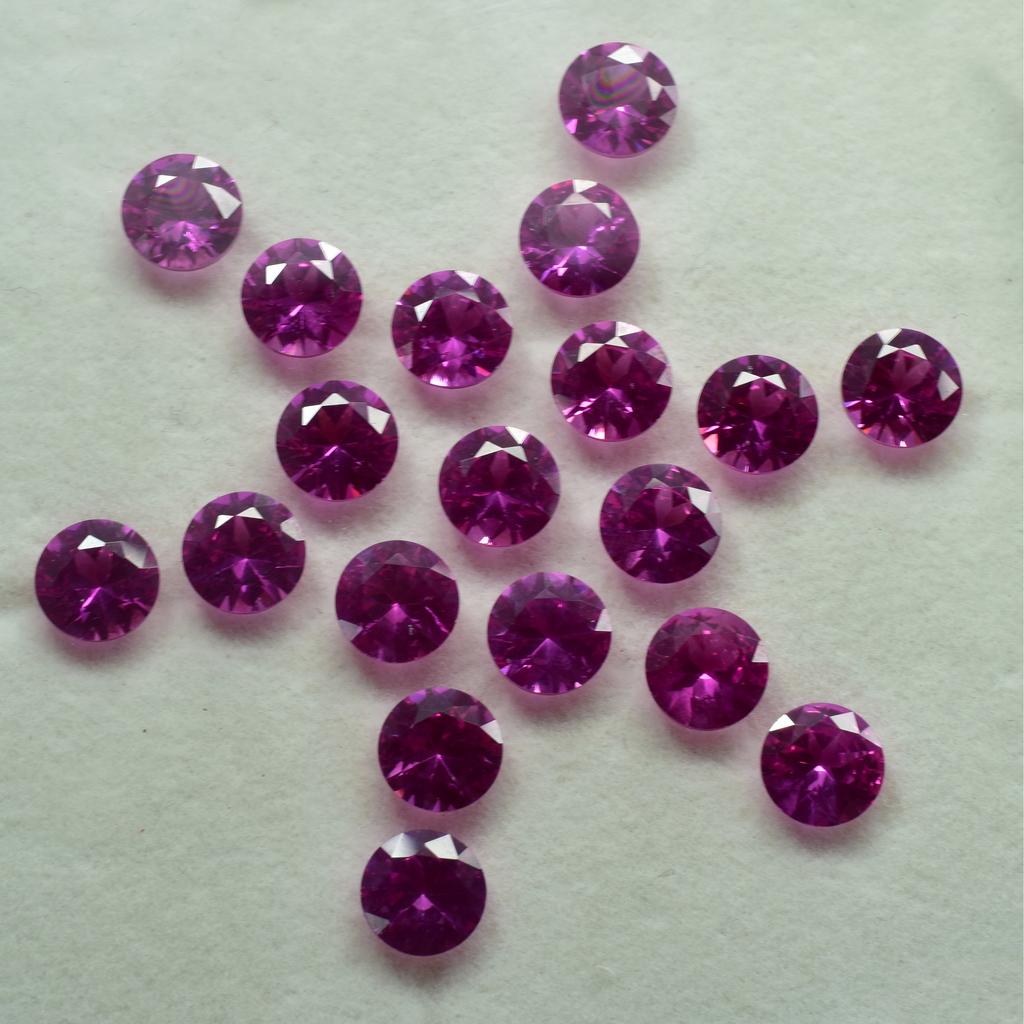 Natural Pink Ruby Loose Gemstone 12 Pcs Untreated 7x7 Mm Round Cut for Jewelry Making and Crafts