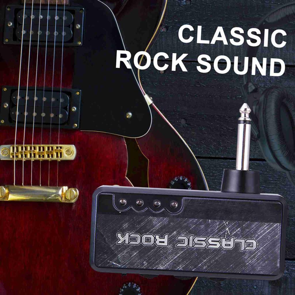 Electric Guitar Headphone Amplifier Amp 3.5mm Headphone Jack Aux In with Heavy Rock Distortion Effect Built in
