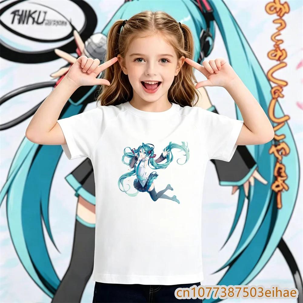 Hatsune Miku Anime Future Peripheral Collaboration Pure Cotton COS Anime Cartoon Printed Boy and Girl New Casual Tshirt