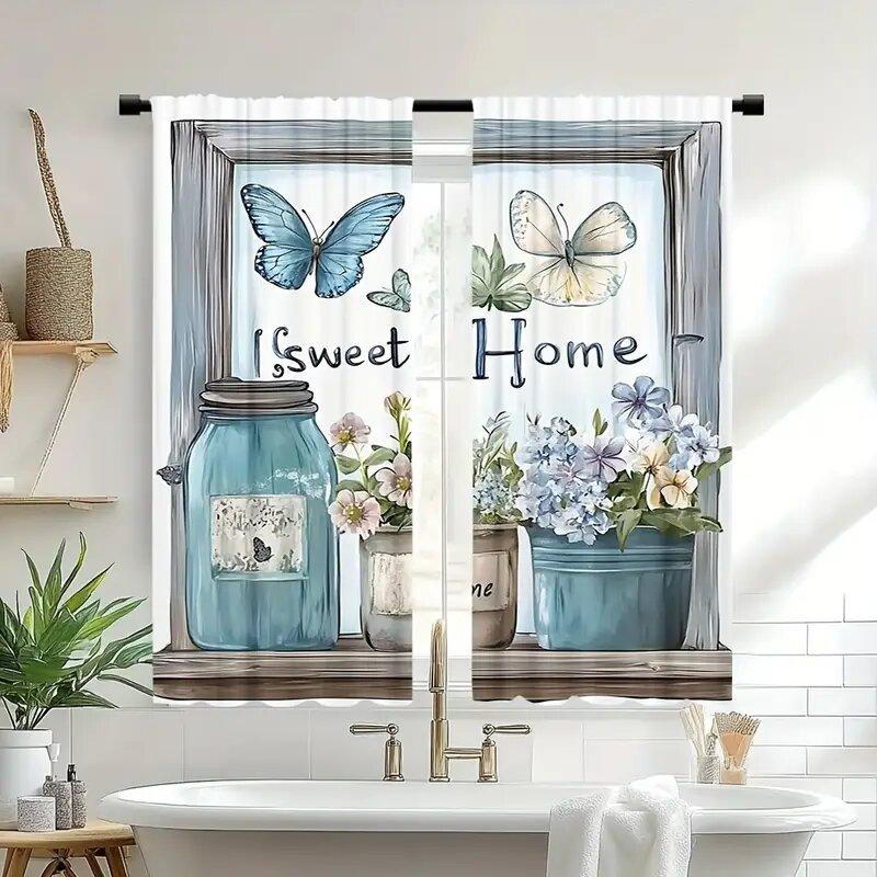 Sweet Home Butterfly - Pole Bag curtains   bedroom and living room decoration   home decoration   living room decoration
