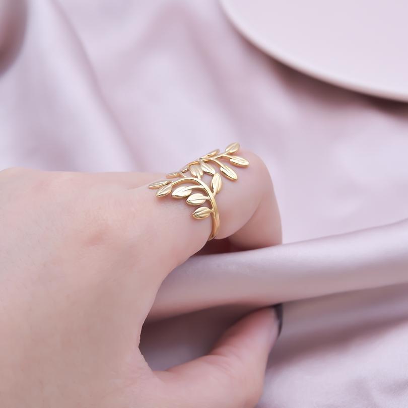 1/6pcs Plant Ring Ginkgo Leaf Tulip Flower Stainless Steel Open Adjustable Rings For Women Men Jewelry Personality Ring Anillos