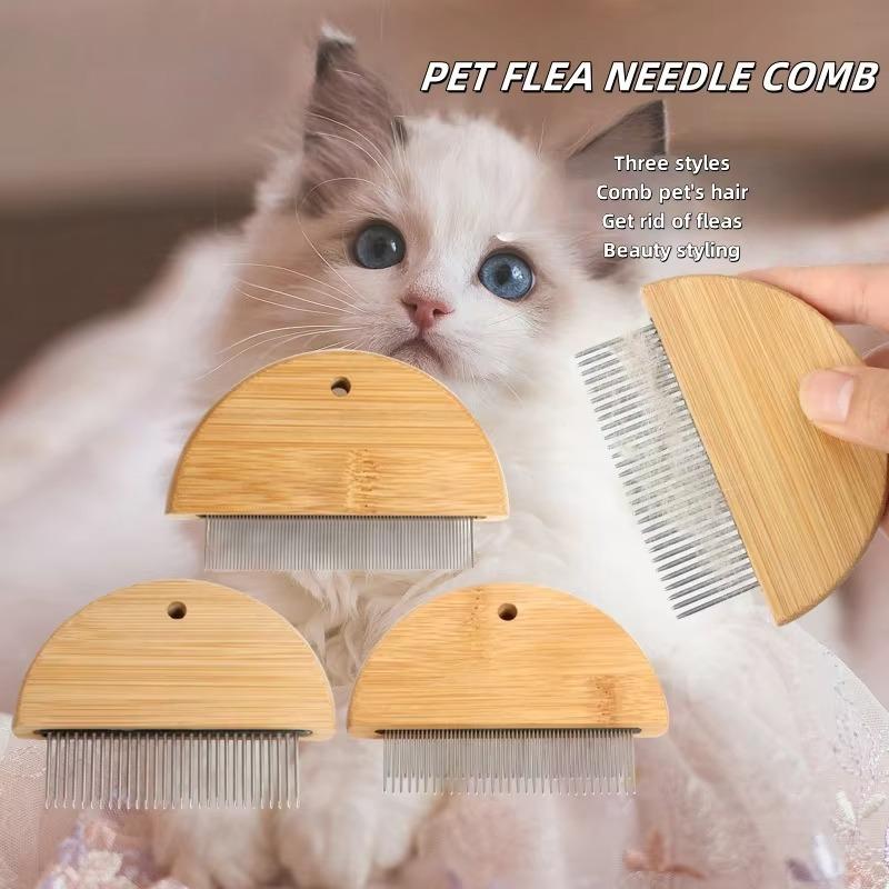10pcs Wholesale High Quality Exquisite Wooden Pet Metal Flea Needle Comb Pet Grooming Flea Comb Pet Accessories for Beauty Care