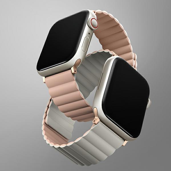 Uniq Revix Strap Apple Watch Series1/2/3/4/5/6/7/8/9/Se/Se2/Ultra/Ultra 2 42/44/45/49Mm. Reversible Magnetic Pink-Beige