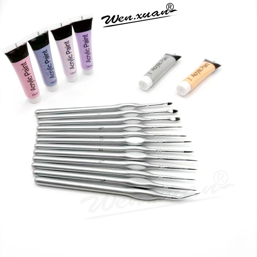 Hand-Painted Gongbi Painting Hook Line Set: Watercolor & Outline Brushes for Art Students