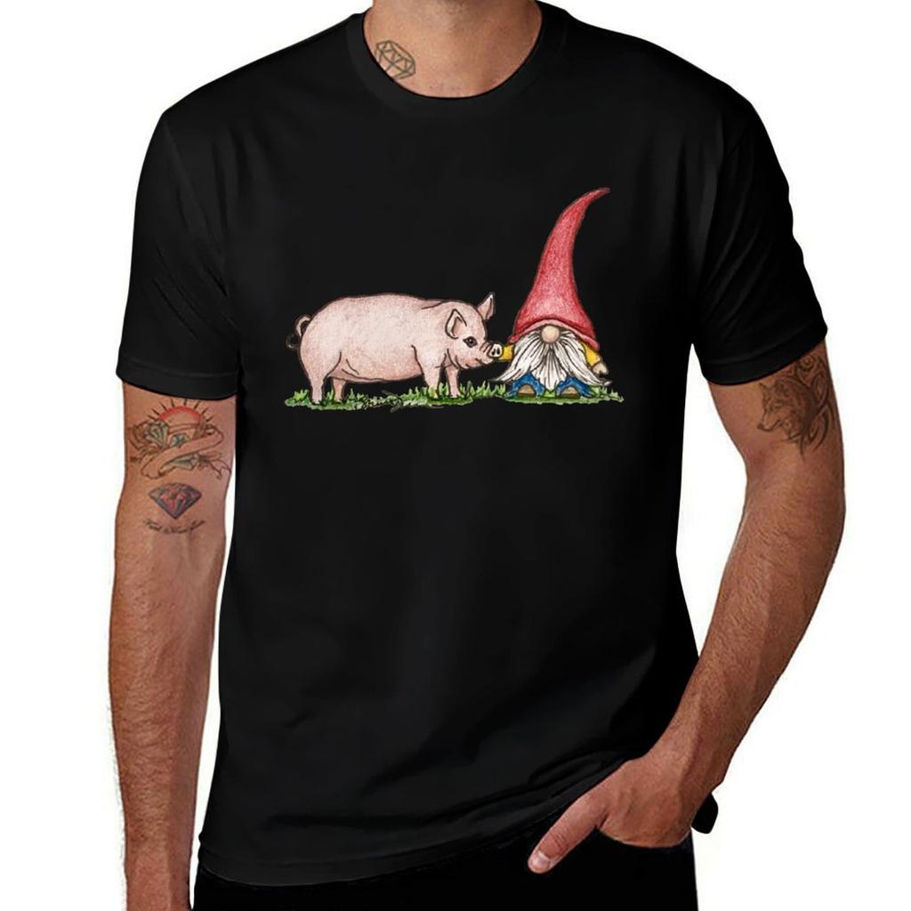 Gnome and Pig T-Shirt Breathable Travel T-Shirt