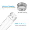PATIKIL 65ml Test Tubes Set, 24pcs 6x1" Plastic Clear Flat Bottom Test Tube Containers with Labels for Bead Party Candy Bath Salt Storage Plant