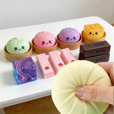 Soft Squishy Dumpling Anti-Stress Ball Immitation Cheese Chocolate Butter Reliever Ornaments Soft Relaxing Gifts Home Decor