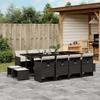 Vidaxl 13-Cz. Garden Furniture Set, Cushions, Black, Rattan PE