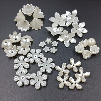 ABS-Imitationsperlen in Weiß, Perlen in Schmetterlings- und Blumenform, für die Herstellung von Schmuckzubehör, Halsketten, Armbänder, Anhänger, DIY