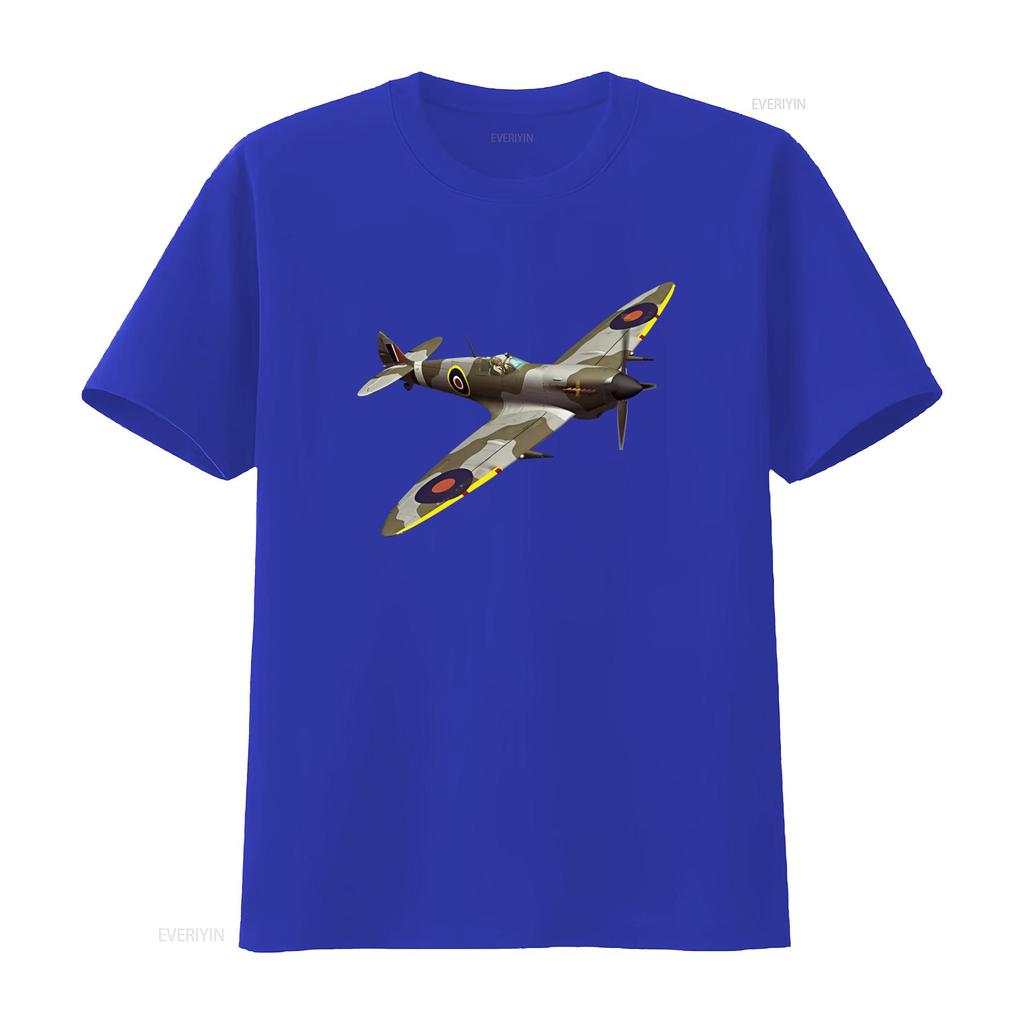 Vintage Supermarine Spitfire Flying Solo Mens Cotton T Shirt Retro Military Aviation Design Comfortable Fit Perfect for