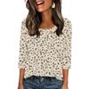 343/4 Sleeve Shirts For Women Cute Print Graphic Tees Blouses Casual Plus Size Basic Tops Pullover