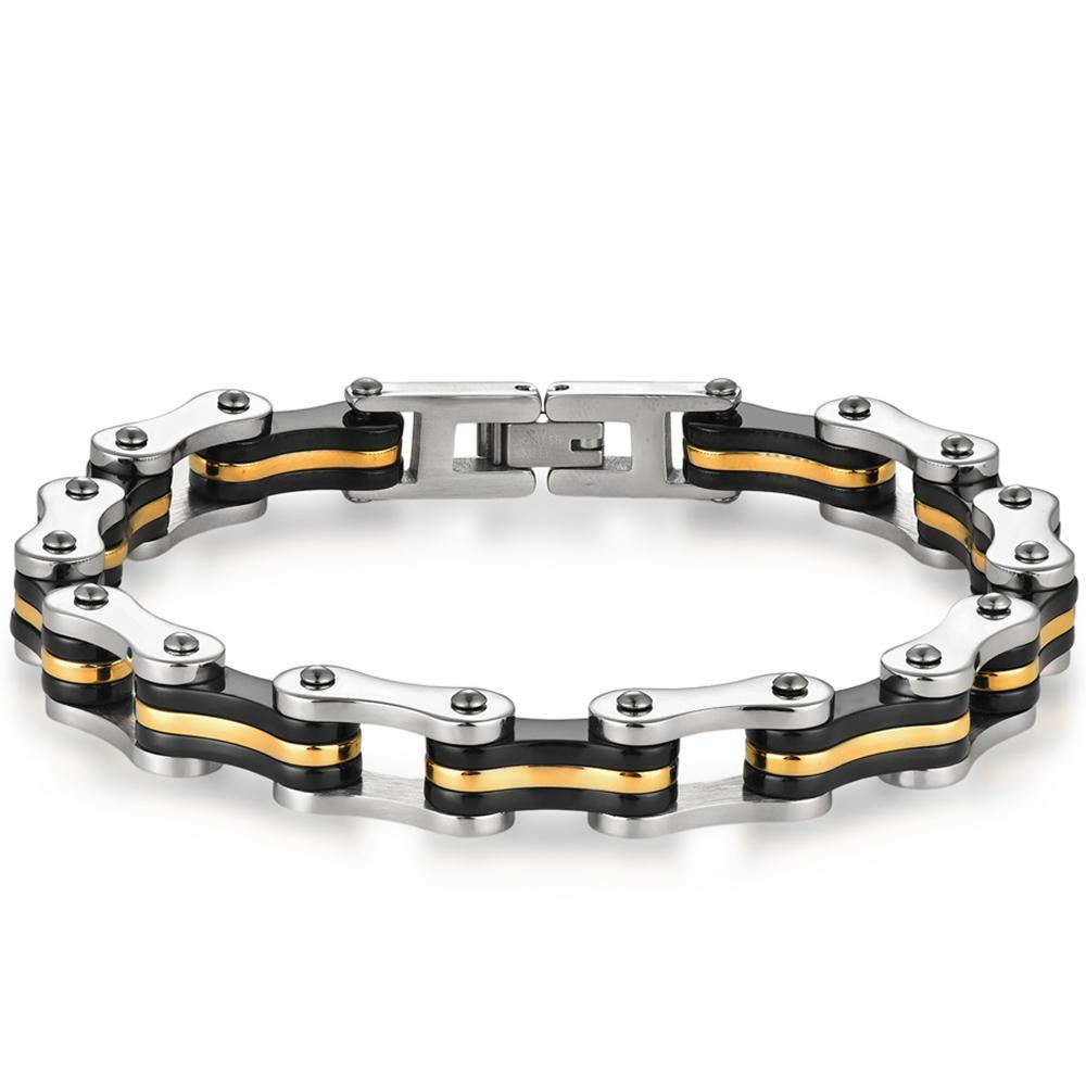 Punk Men's Biker Bracelet Motorcycle Style Chain 316l Stainless Steel Bracelets for Man Jewelry Accessory Birthday Gifts for Dad