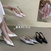 French Bow Bag Head Sandals Women'S Summer Temperament Slope Heel Pointed Commuter Shoes Empty Single Shoes Women
