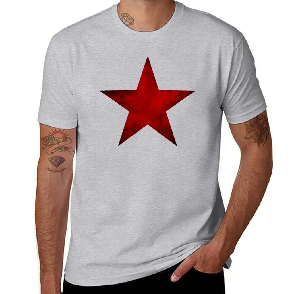 Red Star of the Winter Soldier T-Shirt oversizeds vintage clothes quick drying korean fashion cotton t-shirt