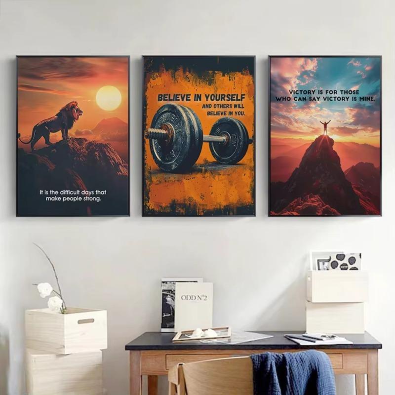 Motivational Quotes Canvas Poster Inspirational Positive Sayings Wall Art for Modern Home Office Decor Bold Typography Gift Idea