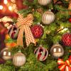 Electroplated Christmas Ornament Set: 6cm Painted Flower Balls, Decorative Wedding Baubles, Pack of 12.