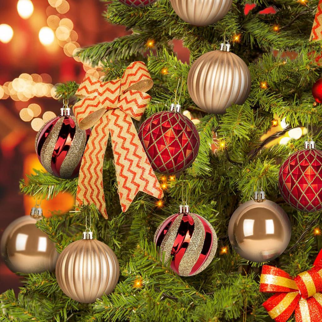Electroplated Christmas Ornament Set: 6cm Painted Flower Balls, Decorative Wedding Baubles, Pack of 12.