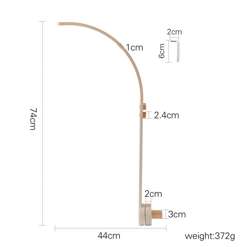 Baby Crib Mobile Rattle Toy Wooden Bed Bell Mobile Hanging Teddy Velvet Bear Doll Toy Newborn Music Box Crib Mobile Bracket Gift