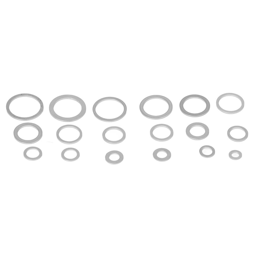 540Pcs Sealing Washer Kit Corrosion Resistant O Ring Aluminum Alloy Washer Set for Automobiles