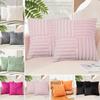 Plüsch-Zierkissenbezug 45x45 cm Weicher Kunstpelz Gestreifter Kissenbezug Maschinenwaschbar Flauschiger Kissenbezug für Sofa Wohnzimmer Schlafzimmer Dekoration