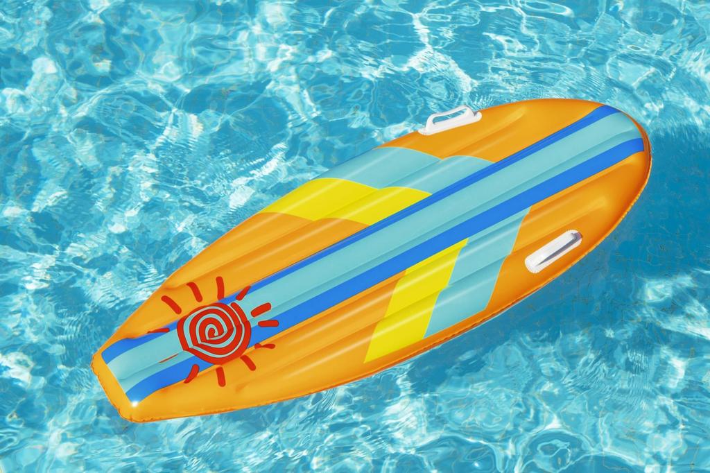 Bestway 1.14m X 46cm Surfboard-shaped Float, Swim Ring for Children, 42046 (Orange)