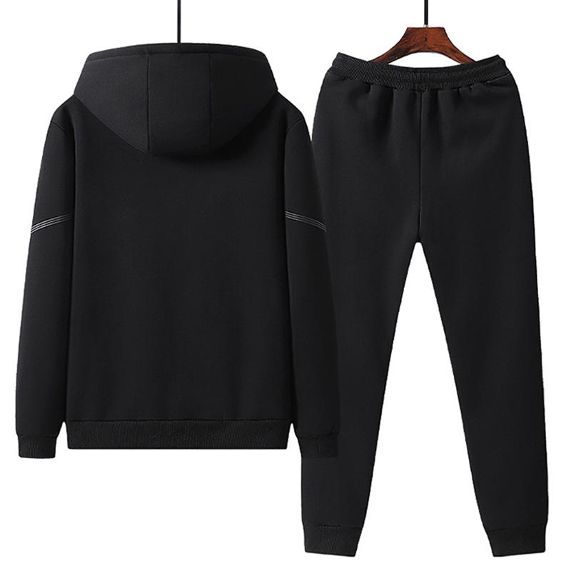 Zimní tepláková souprava Pánská ležérní sada Streetwear Joggers Mikiny s kapucí Fleecové kalhoty Sady Pánské sportovní soupravy Outfity