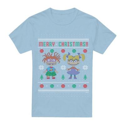 Rugrats Mens Merry Ugly Chucky & Angelica Christmas Jumper T-Shirt