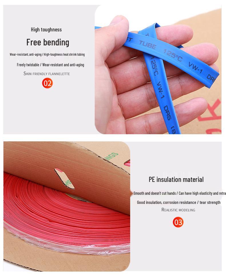 Five-Color Thickened Heat Shrink Tubing: Waterproof Wire Protection Sleeve for Low Voltage Cables