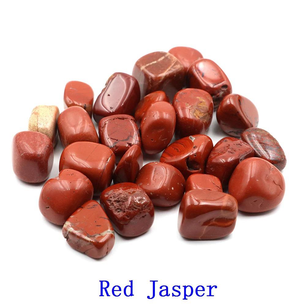 Mixed Gemstone Assortment: Raw Crystal Pebbles, Crushed Stone, Red Agate, Lapis Lazuli, Rose Quartz, Red Jasper, Amethyst.