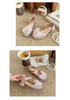 Girls' High-Heeled Closed-Toe Crystal Sandals with Soft Soles - Summer New Princess Leather Shoes.