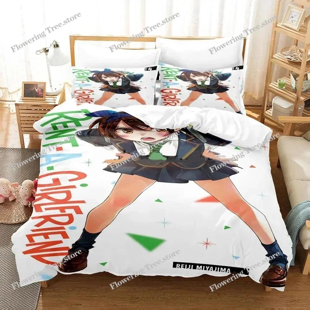 Anime Rent-A-Girlfriend Chizuru Bedding Set Boys Girls Twin Queen Size Duvet Cover Pillowcase Bed Kids Adult Home Textileextile