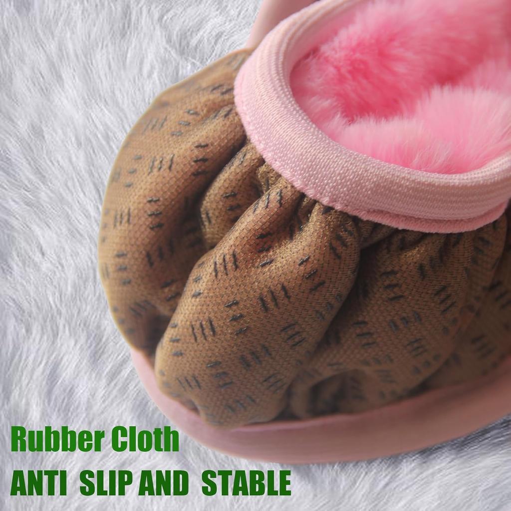 Furry Car Steering Wheel Cover, Fluffy Cover, Soft Warm Plush Non-Slip, 14 1/2-15 Inch, For Women Girls, Pink